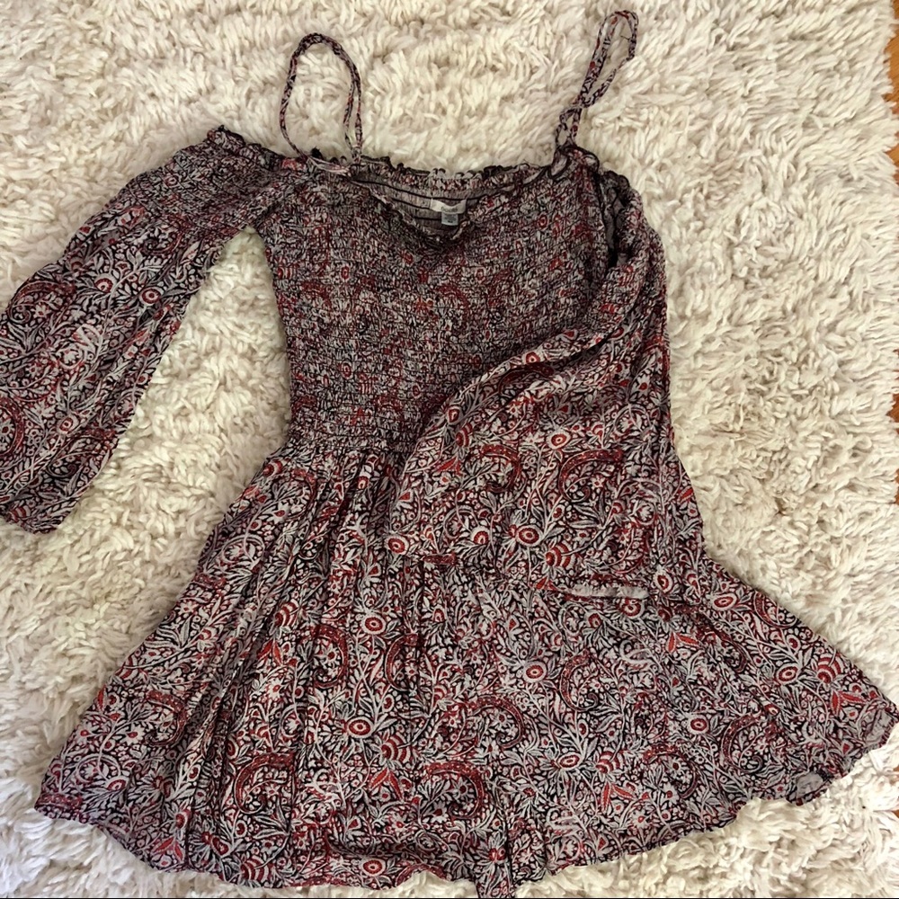 UO paisley print romper with side pockets